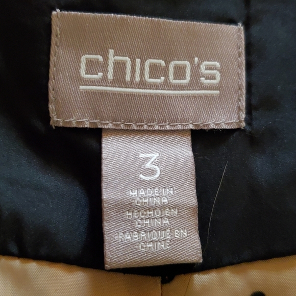 Chicos Women’s Size 3 (L/16) Tan Quilted Zip Up Lightweight Front Pockets Jacket - Picture 7 of 9